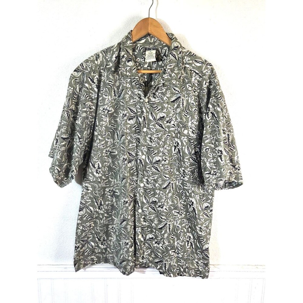 Vintage OP Ocean Pacific Hawaiian Shirt XL Floral Tropical Button Up Surf 90s